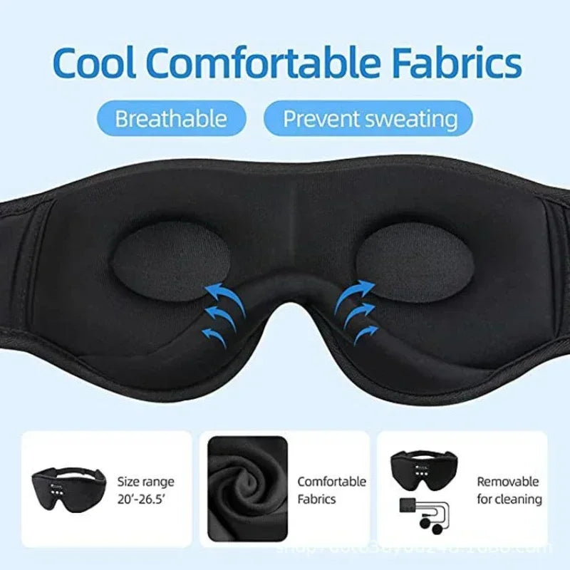 Masque de Sommeil Bluetooth 3D – Écouteurs Intégrés