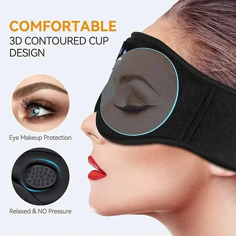 Masque de Sommeil Bluetooth 3D – Écouteurs Intégrés