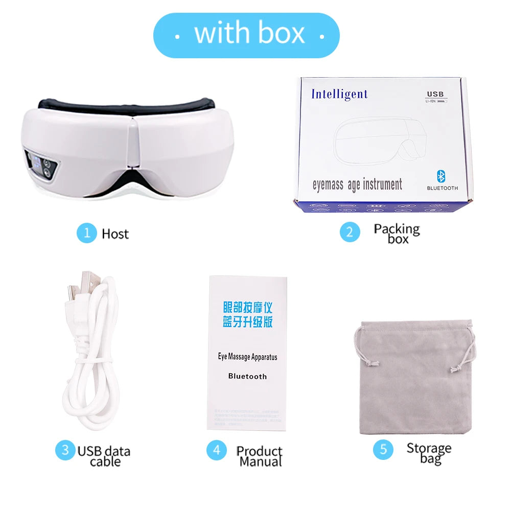 Masseur Yeux Chauffant Pliable – Air, Vibration & Musique